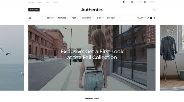 Authentic 简约时尚资讯博客主题