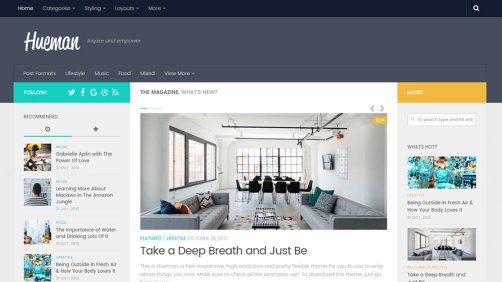 Hueman 清新时尚的在线杂志主题