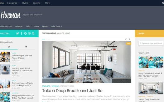 Hueman 清新时尚的在线杂志主题